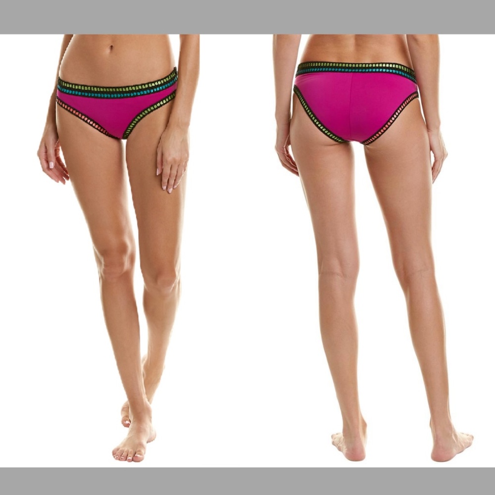 NEW La Blanca Threading‎ Along Bikini Bottoms in Magenta [SZ 14 ]